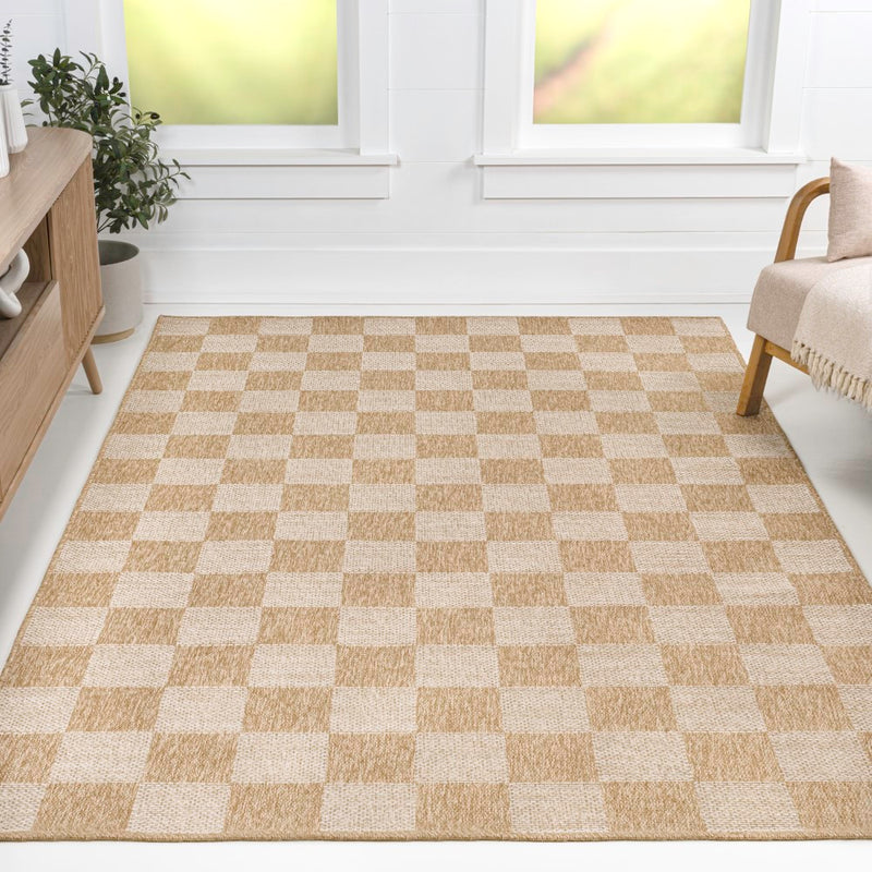 Mason Easy Jute Geometric Boho Checker Weave Area Rug