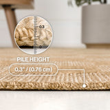 Mason Easy Jute Geometric Boho Checker Weave Area Rug