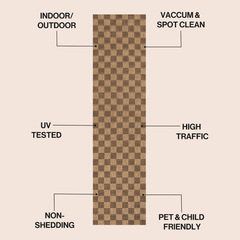 Mason Easy Jute Geometric Boho Checker Weave Area Rug