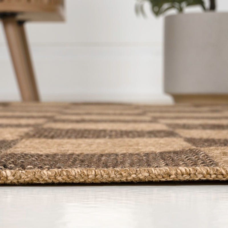Mason Easy Jute Geometric Boho Checker Weave Area Rug