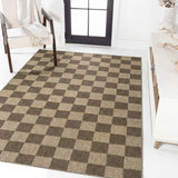 Mason Easy Jute Geometric Boho Checker Weave Area Rug