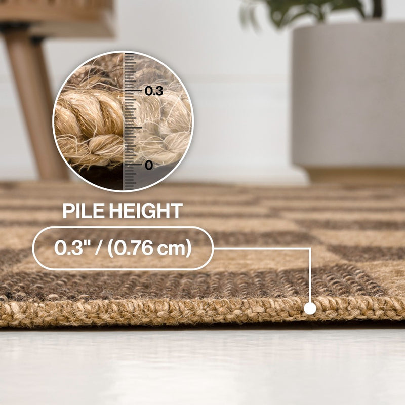 Mason Easy Jute Geometric Boho Checker Weave Area Rug