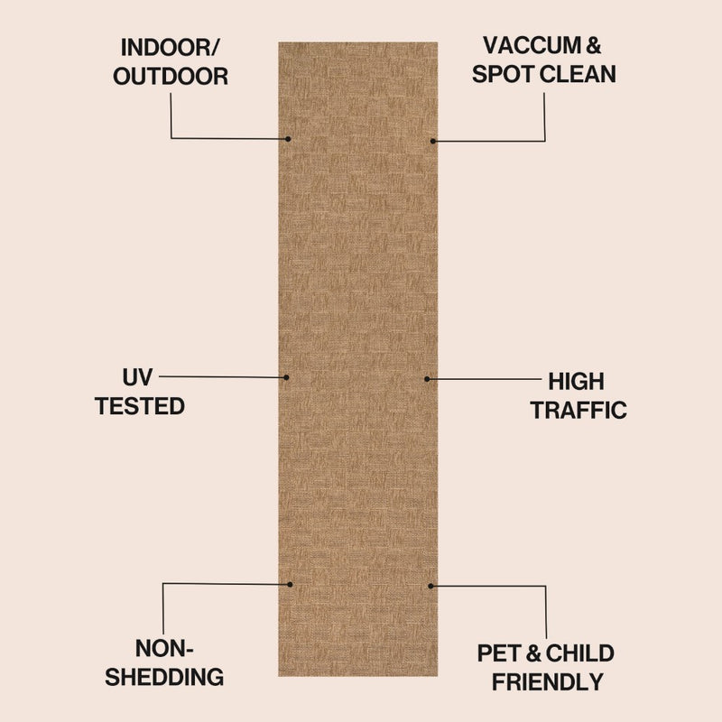 Mason Easy Jute Geometric Boho Checker Weave Area Rug