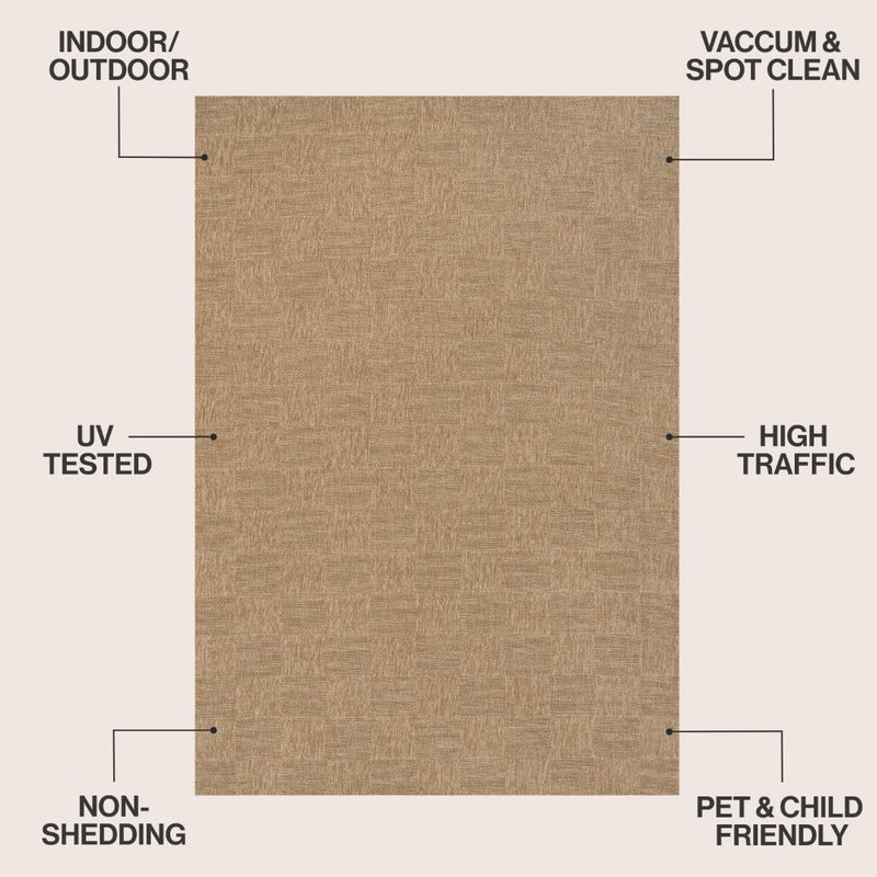 Mason Easy Jute Geometric Boho Checker Weave Area Rug