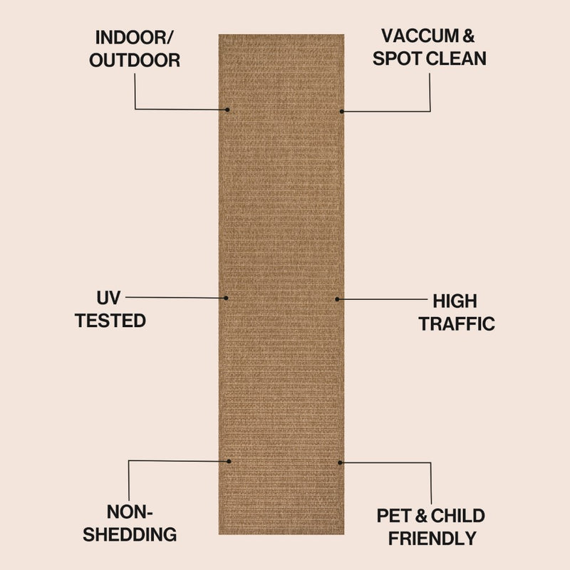 Maxine Easy Jute Contemporary Border Boho Fine Rib Weave Area Rug