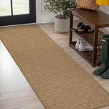 Maxine Easy Jute Contemporary Border Boho Fine Rib Weave Area Rug