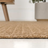 Maxine Easy Jute Contemporary Border Boho Fine Rib Weave Area Rug