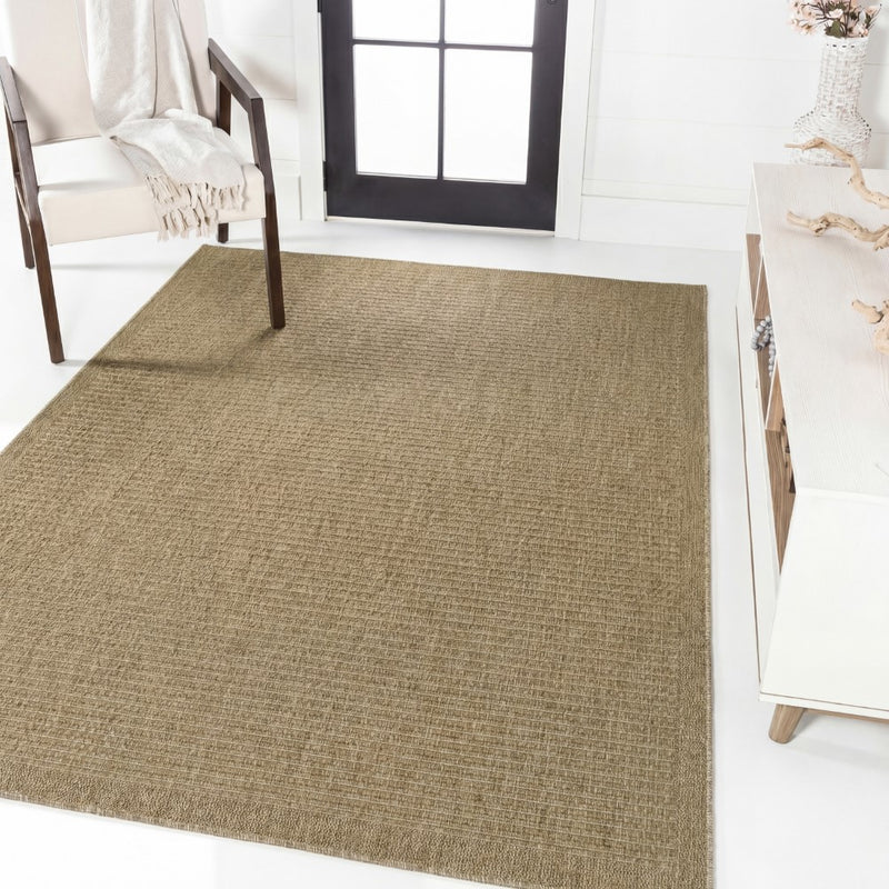 Maxine Easy Jute Contemporary Border Boho Fine Rib Weave Area Rug