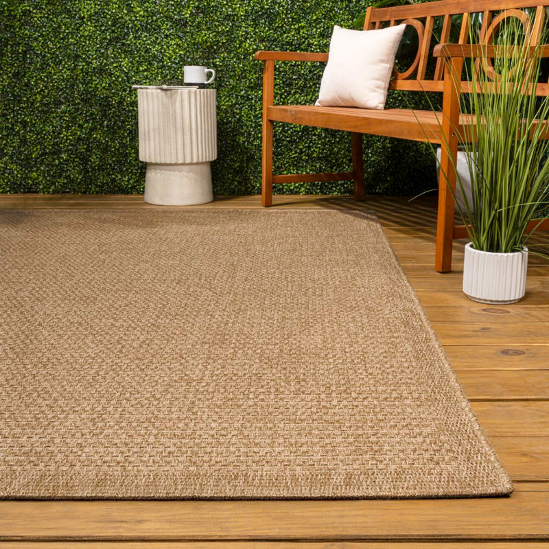 Maxine Easy Jute Contemporary Border Boho Fine Rib Weave Area Rug