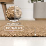 Maxine Easy Jute Contemporary Border Boho Fine Rib Weave Area Rug