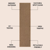 Maxine Easy Jute Contemporary Border Boho Fine Rib Weave Area Rug