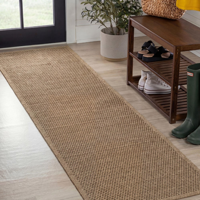 Maxine Easy Jute Contemporary Border Boho Fine Rib Weave Area Rug