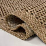 Maxine Easy Jute Contemporary Border Boho Fine Rib Weave Area Rug