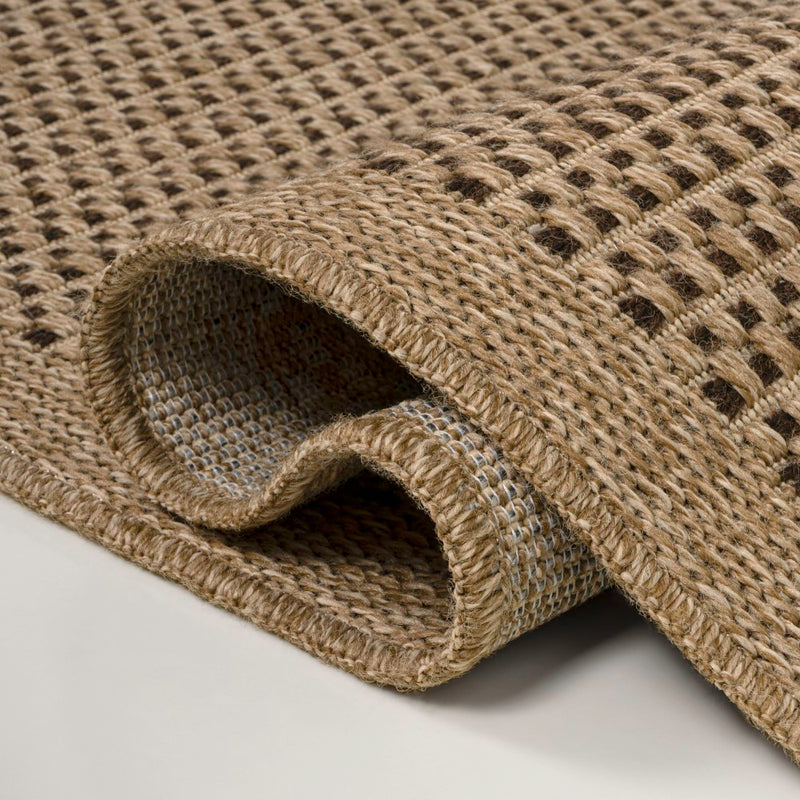 Maxine Easy Jute Contemporary Border Boho Fine Rib Weave Area Rug
