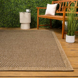 Maxine Easy Jute Contemporary Border Boho Fine Rib Weave Area Rug
