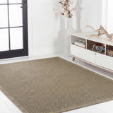 Maxine Easy Jute Contemporary Border Boho Fine Rib Weave Area Rug
