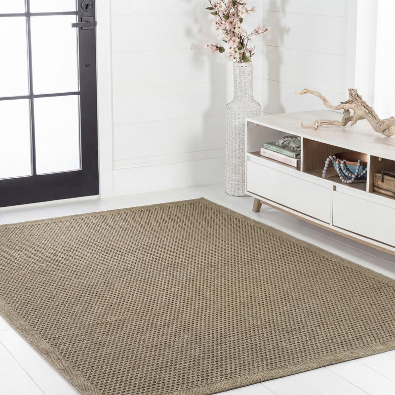 Maxine Easy Jute Contemporary Border Boho Fine Rib Weave Area Rug