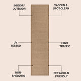 Maxine Easy Jute Contemporary Border Boho Fine Rib Weave Area Rug