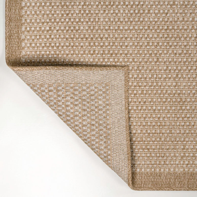Maxine Easy Jute Contemporary Border Boho Fine Rib Weave Area Rug