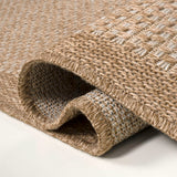Maxine Easy Jute Contemporary Border Boho Fine Rib Weave Area Rug