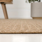 Maxine Easy Jute Contemporary Border Boho Fine Rib Weave Area Rug