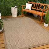 Maxine Easy Jute Contemporary Border Boho Fine Rib Weave Area Rug