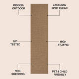 Rowena Easy Jute Scandinavian Boho Herringbone Weave Area Rug