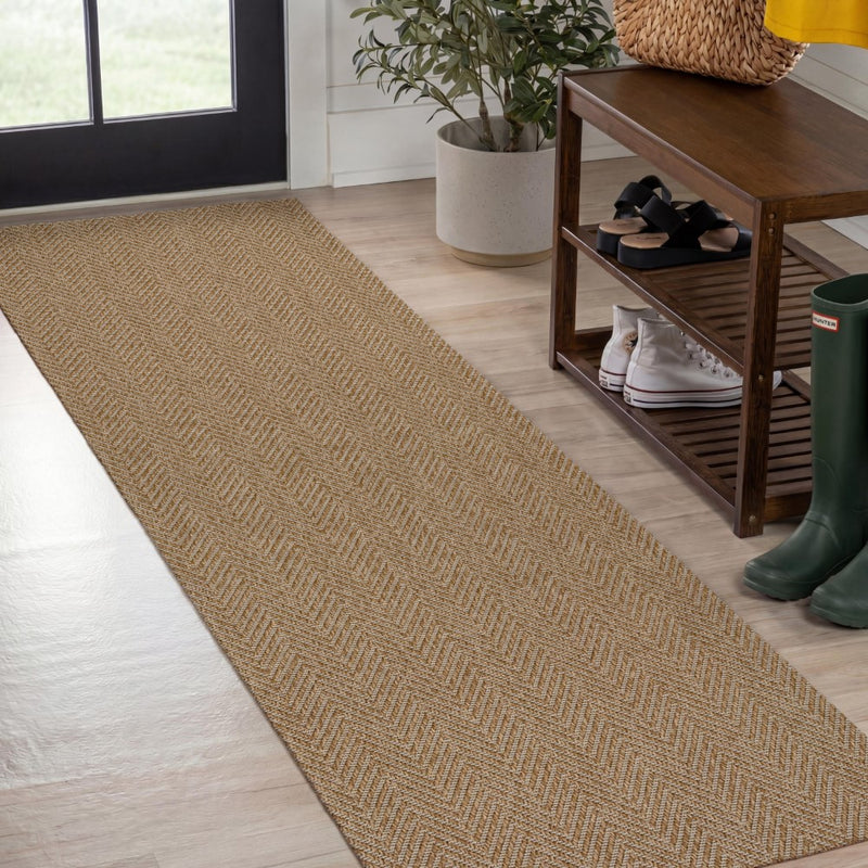 Rowena Easy Jute Scandinavian Boho Herringbone Weave Area Rug