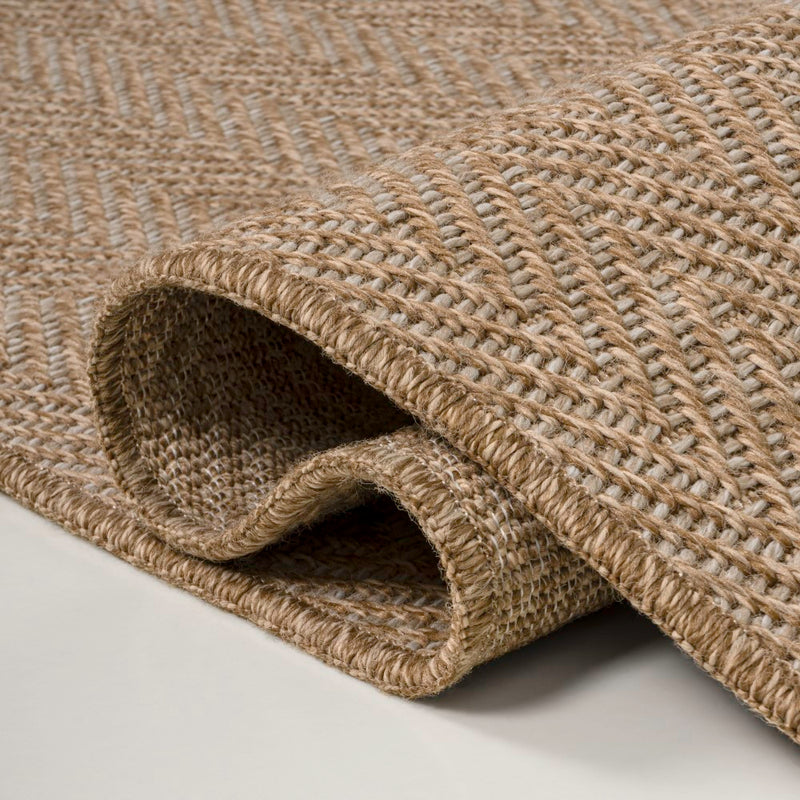 Rowena Easy Jute Scandinavian Boho Herringbone Weave Area Rug