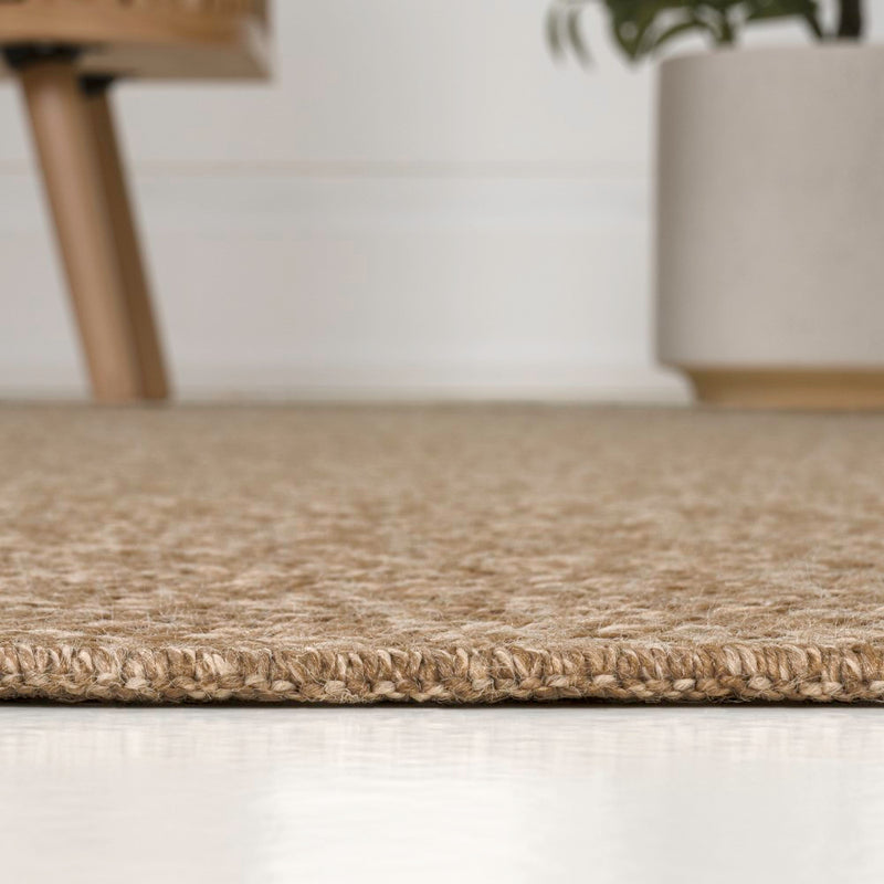 Rowena Easy Jute Scandinavian Boho Herringbone Weave Area Rug