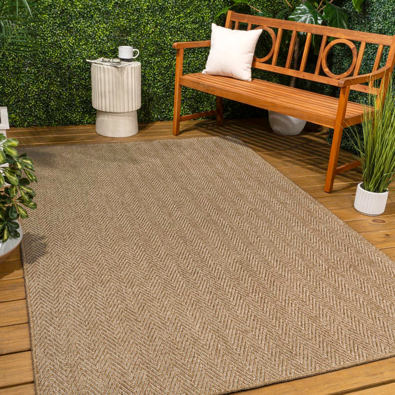 Rowena Easy Jute Scandinavian Boho Herringbone Weave Area Rug