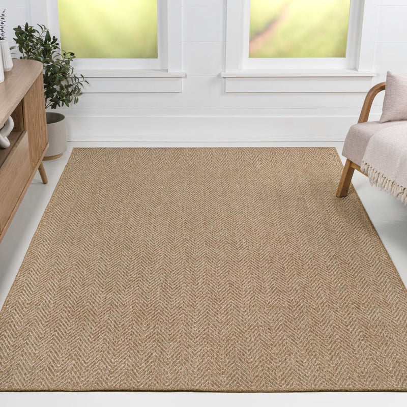 Rowena Easy Jute Scandinavian Boho Herringbone Weave Area Rug