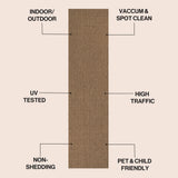 Rowena Easy Jute Scandinavian Boho Herringbone Weave Area Rug