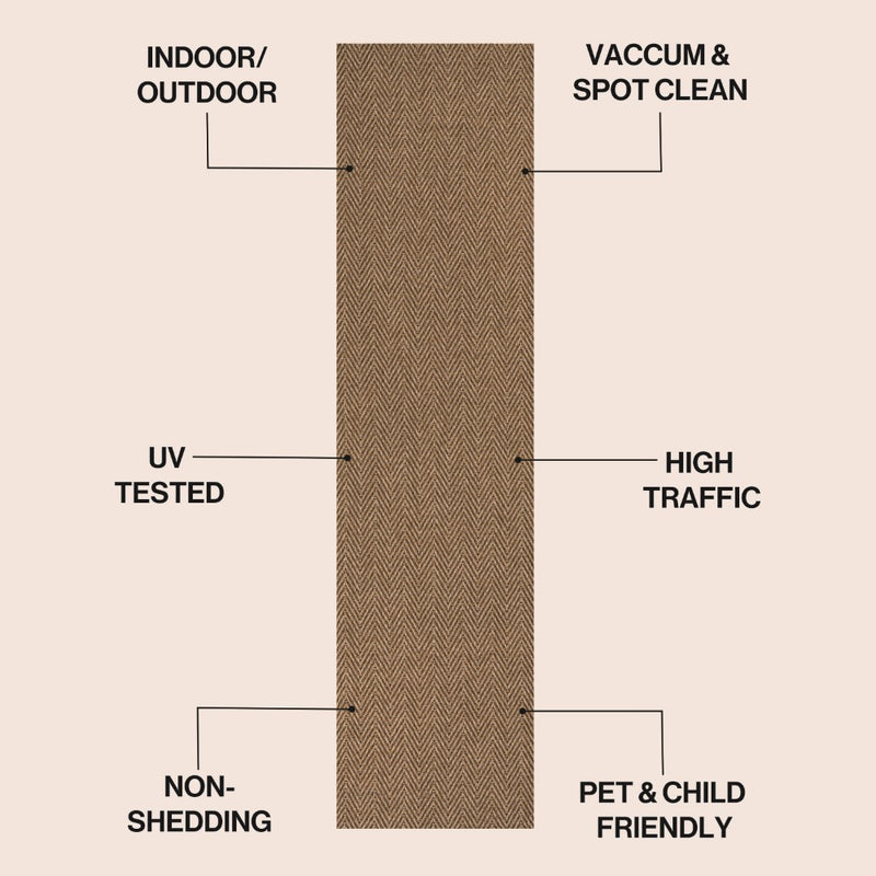 Rowena Easy Jute Scandinavian Boho Herringbone Weave Area Rug