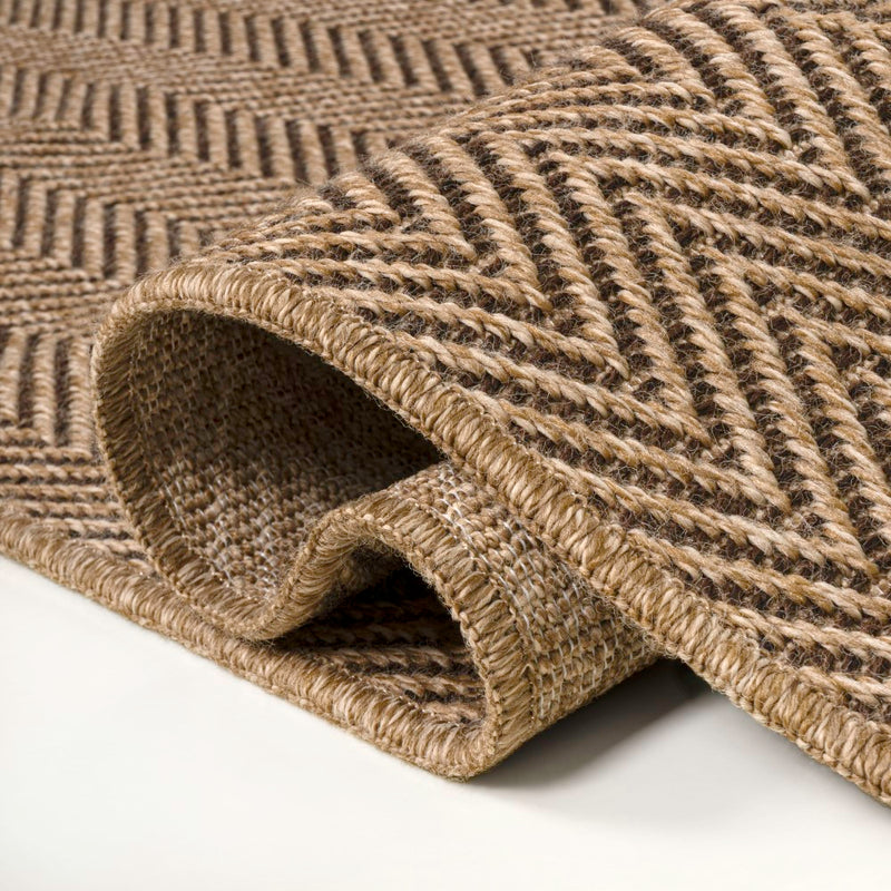 Rowena Easy Jute Scandinavian Boho Herringbone Weave Area Rug