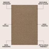 Rowena Easy Jute Scandinavian Boho Herringbone Weave Area Rug