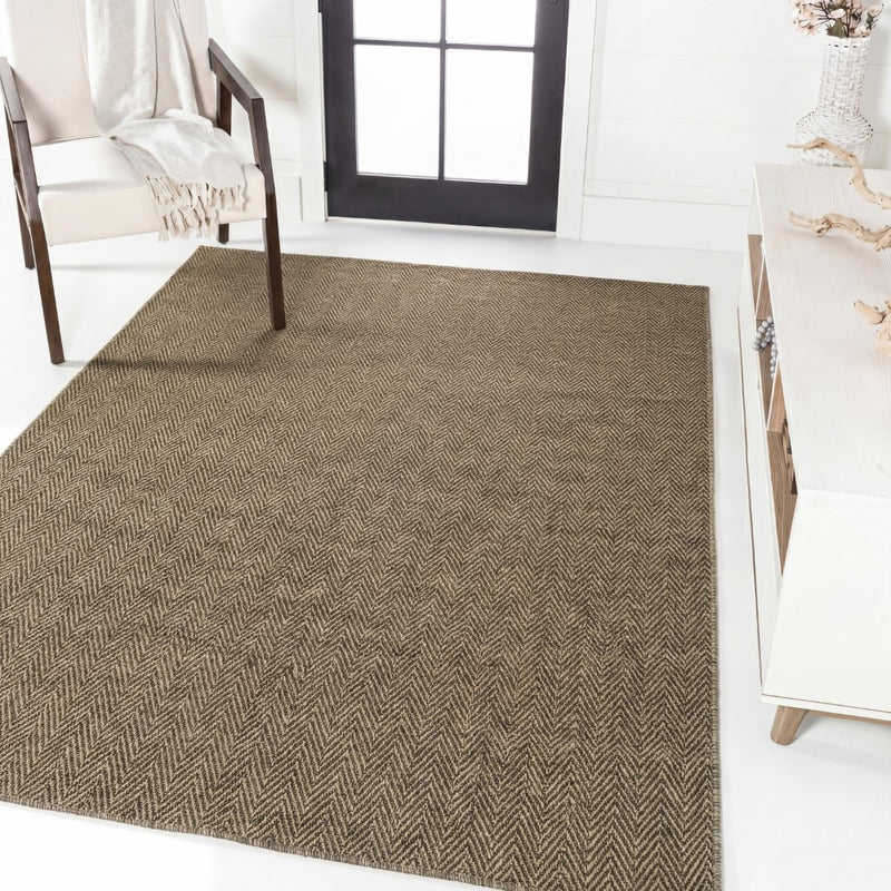 Rowena Easy Jute Scandinavian Boho Herringbone Weave Area Rug