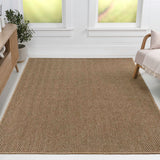 Rowena Easy Jute Scandinavian Boho Herringbone Weave Area Rug