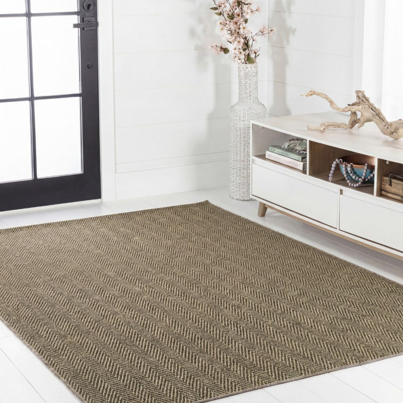 Rowena Easy Jute Scandinavian Boho Herringbone Weave Area Rug