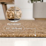 Rowena Easy Jute Scandinavian Boho Herringbone Weave Area Rug