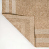 Frenzy Easy Jute Minimalist Boho Inset Border Area Rug