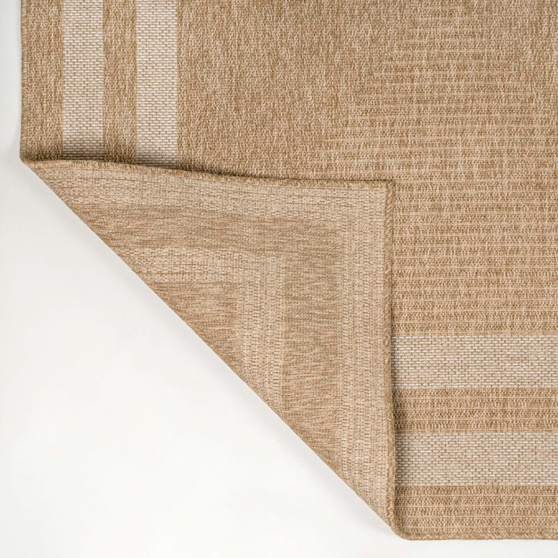Frenzy Easy Jute Minimalist Boho Inset Border Area Rug