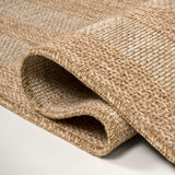 Frenzy Easy Jute Minimalist Boho Inset Border Area Rug