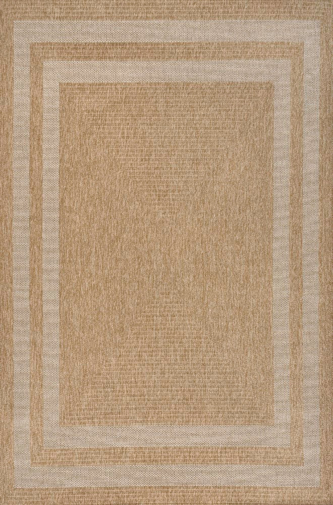 Frenzy Easy Jute Minimalist Boho Inset Border Area Rug
