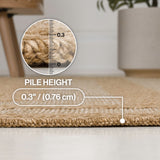 Frenzy Easy Jute Minimalist Boho Inset Border Area Rug