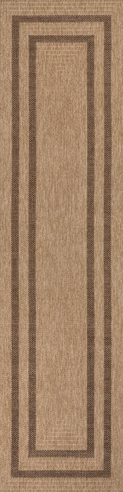 Frenzy Easy Jute Minimalist Boho Inset Border Area Rug