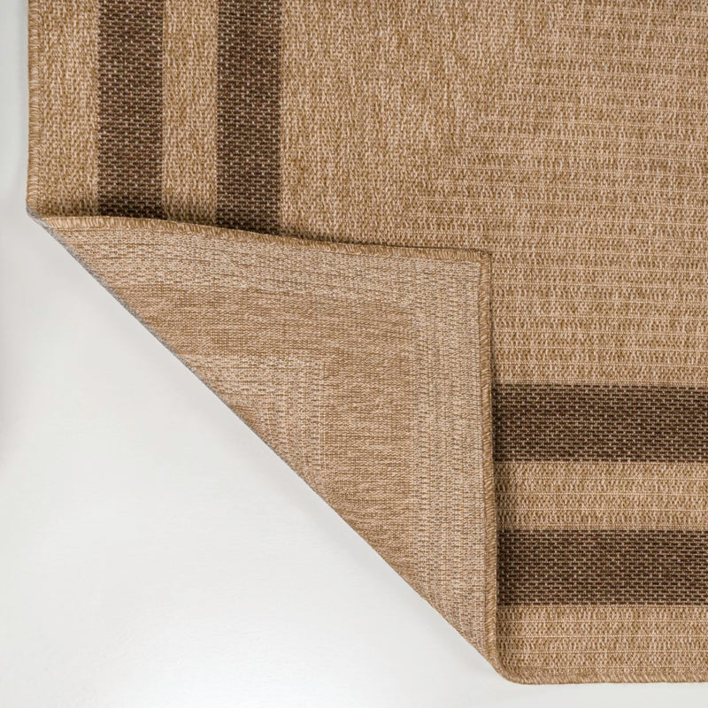 Frenzy Easy Jute Minimalist Boho Inset Border Area Rug