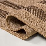 Frenzy Easy Jute Minimalist Boho Inset Border Area Rug