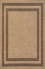 Frenzy Easy Jute Minimalist Boho Inset Border Area Rug