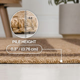 Frenzy Easy Jute Minimalist Boho Inset Border Area Rug